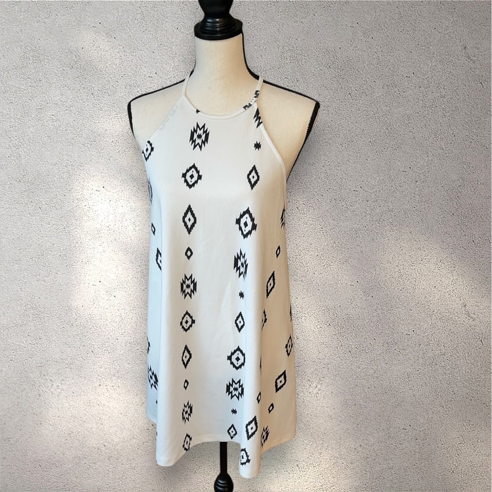 Zara Trafaluc Dress sze S Women’s Geometric Racerback Mini Pre-Owned Good